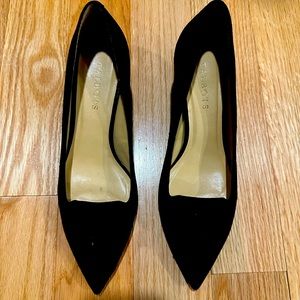 Talbots Black Suede Tassel Kitten Heels 8M